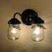 Vintage CLEAR Canning Jar DOUBLE Sconce