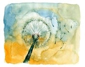 Dandelion  Print  from my original watercolor painting 10x8 inch