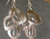 Art Deco Leaves Silver Bridesmaid Earrings, Silver Earrings, Wedding Earrings, Bridal Jewelry (4260)