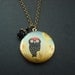 red top little black owl locket