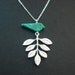 seven leaf branch and turquoise bird necklace