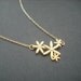 matte 16K four flower connectors necklace - 16K yellow gold plated