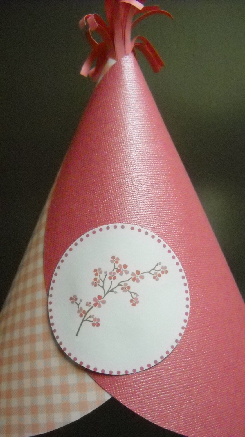 Party Hat, cherry blossoms, pink Il_570xn