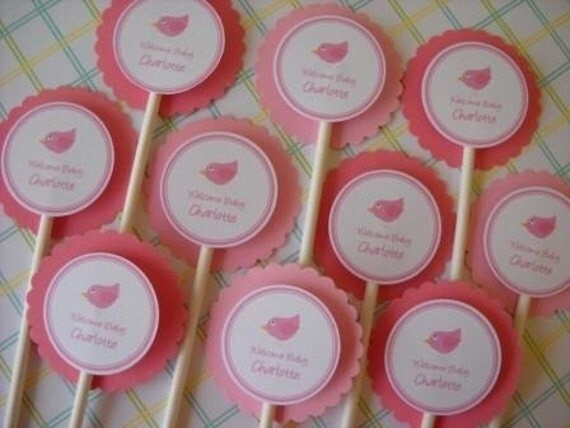 Cupcake Toppers, Perfect for your next baby girl shower Il_570xn
