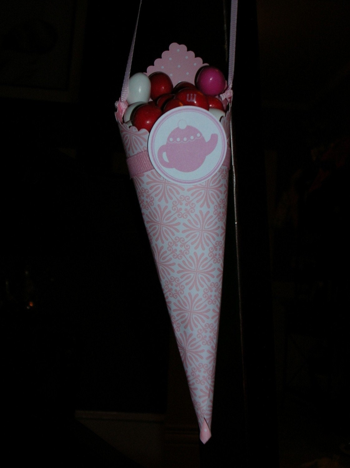 Paper Cones, favors, pink, teapot, tea party, girl Il_570xn