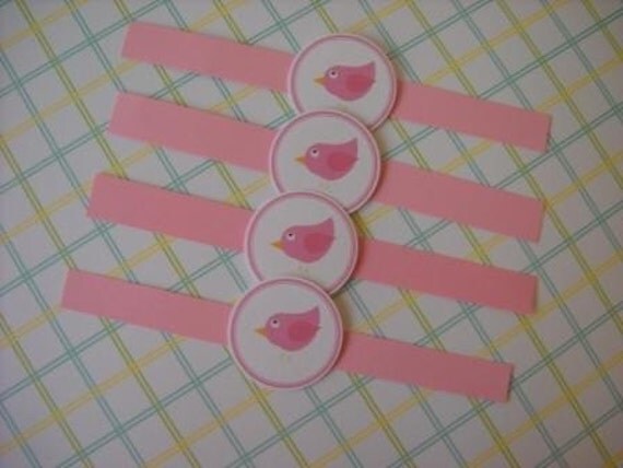 Napkin Rings - sweet pink birdy Il_570xn