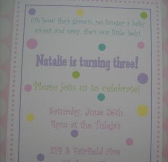 Custom Invitation - Pastel Polka Dots Il_570xn