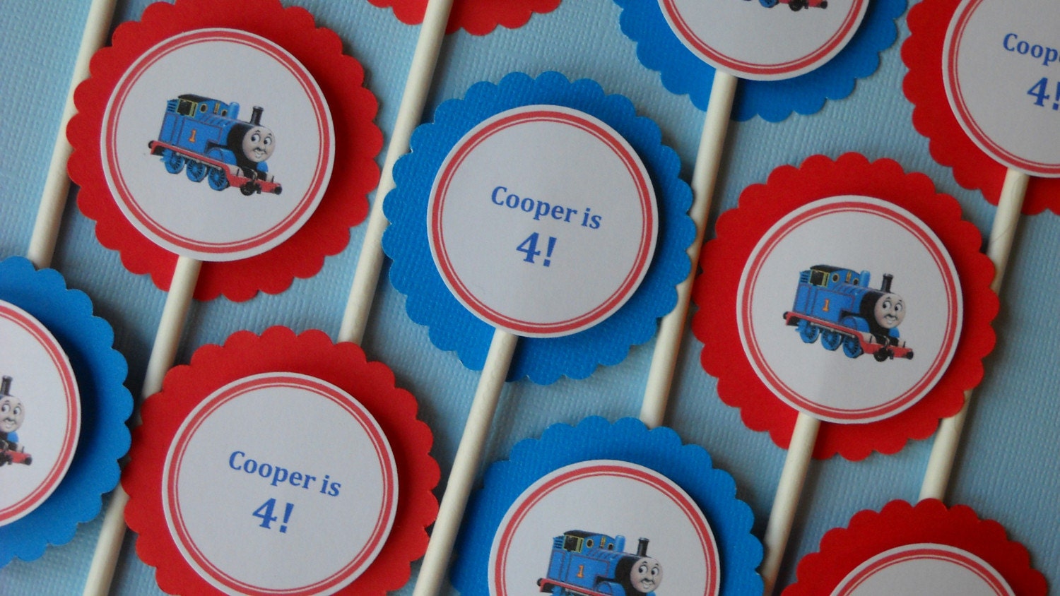 Thomas the Train Cupcake Toppers by ALittleLollipopTree on