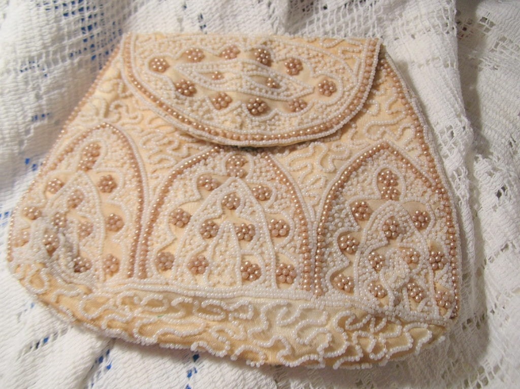1930's Ivory Beaded Evening Bag, Time Raveler