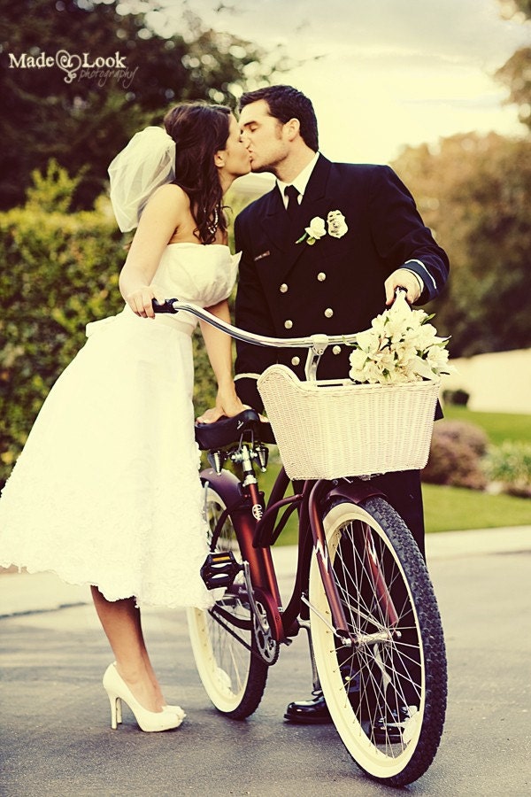 Tea Length A Line Retro Inspired Wedding Gown with Flower Detail
