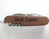 Personalized Engraved 8 Function Wood Pocket Knife Groomsman Ring Bearer Best Man Gift Wedding Keepsake