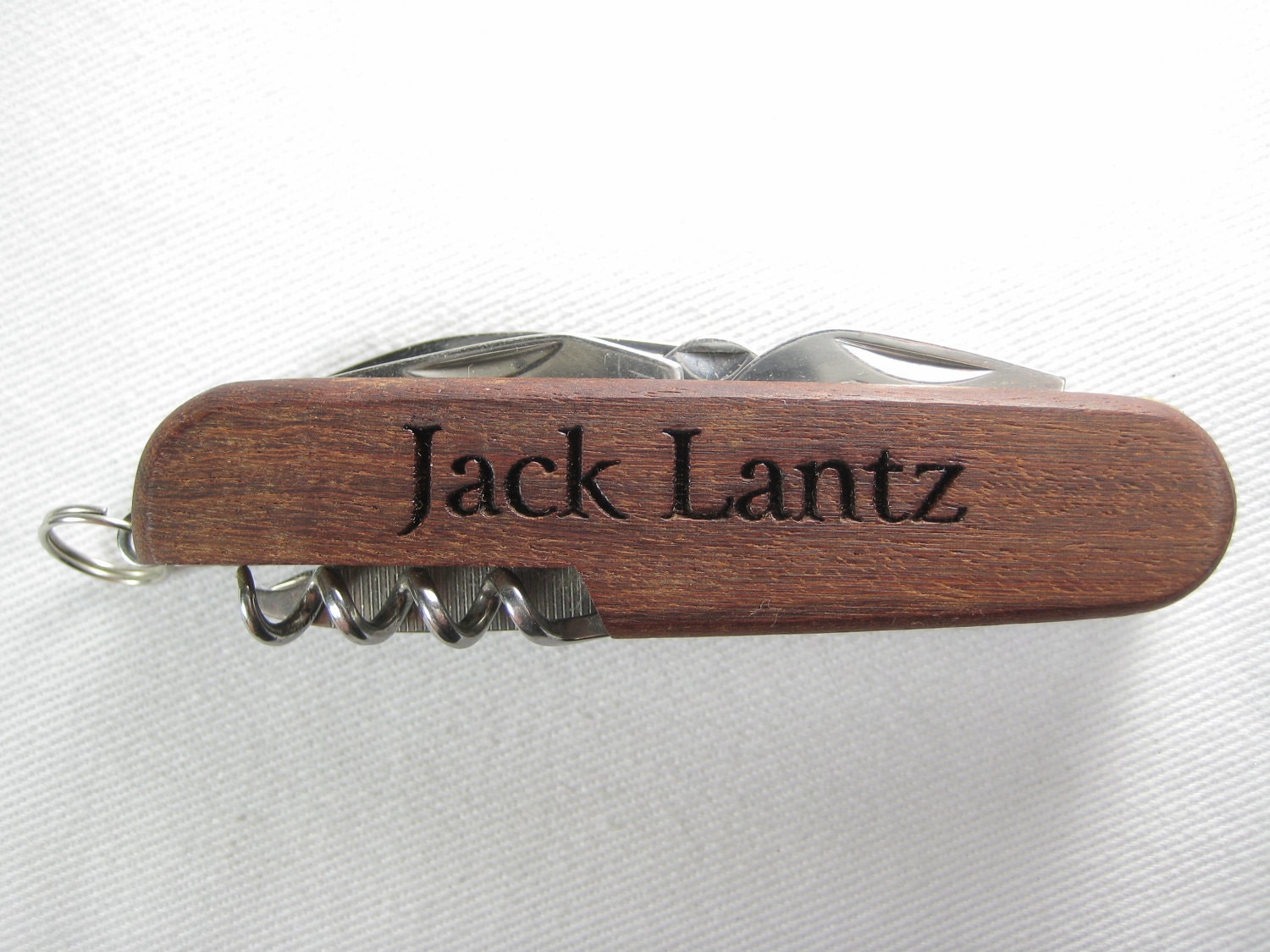 Personalized Engraved 8 Function Wood Pocket Knife Groomsman Ring Bearer Best Man Gift Wedding Keepsake