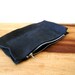 Black leather purse with wide margins