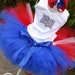 Memorial Day/ 4th of July Tutu Set includes-tutu, shirt and bow, Great for photography, Birthdays, Parties and Dress Up