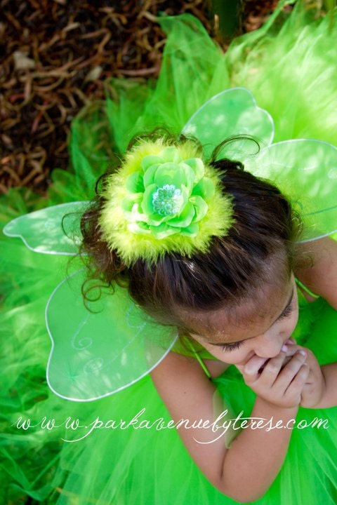Tinkerbell Inspired Tutu Dress- Great for Halloween Costume, Birthdays or Dress Up