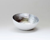 Paper Mache Bowl in White and Silver - The Mini - Made to order