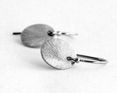 Tiny Sterling Silver Textured Circles Earrings - Simple and Lightweight for everyday