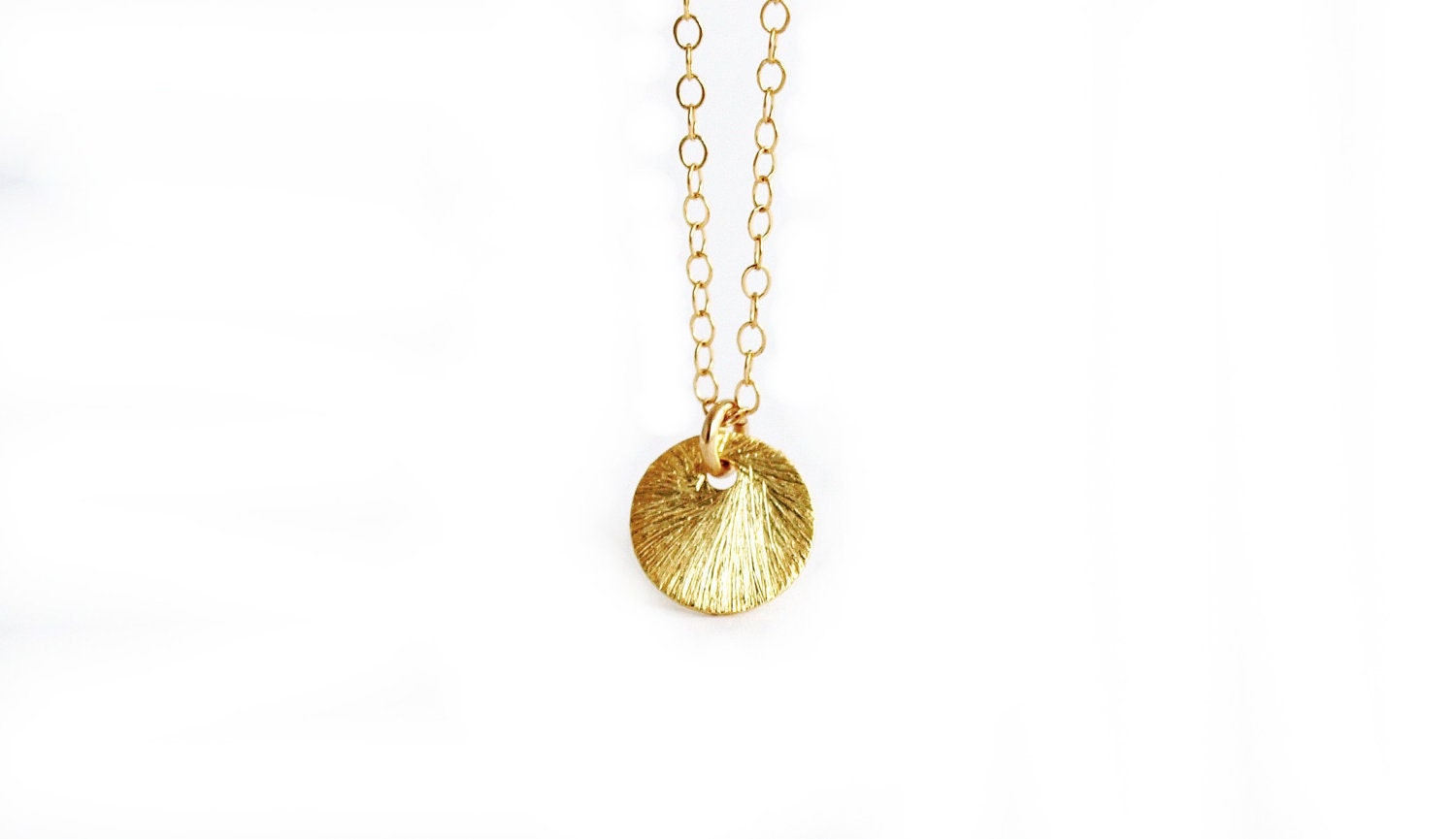 Tiny Gold Textured Dot Necklace in Gold Filled - Great Gift, Everyday Necklace