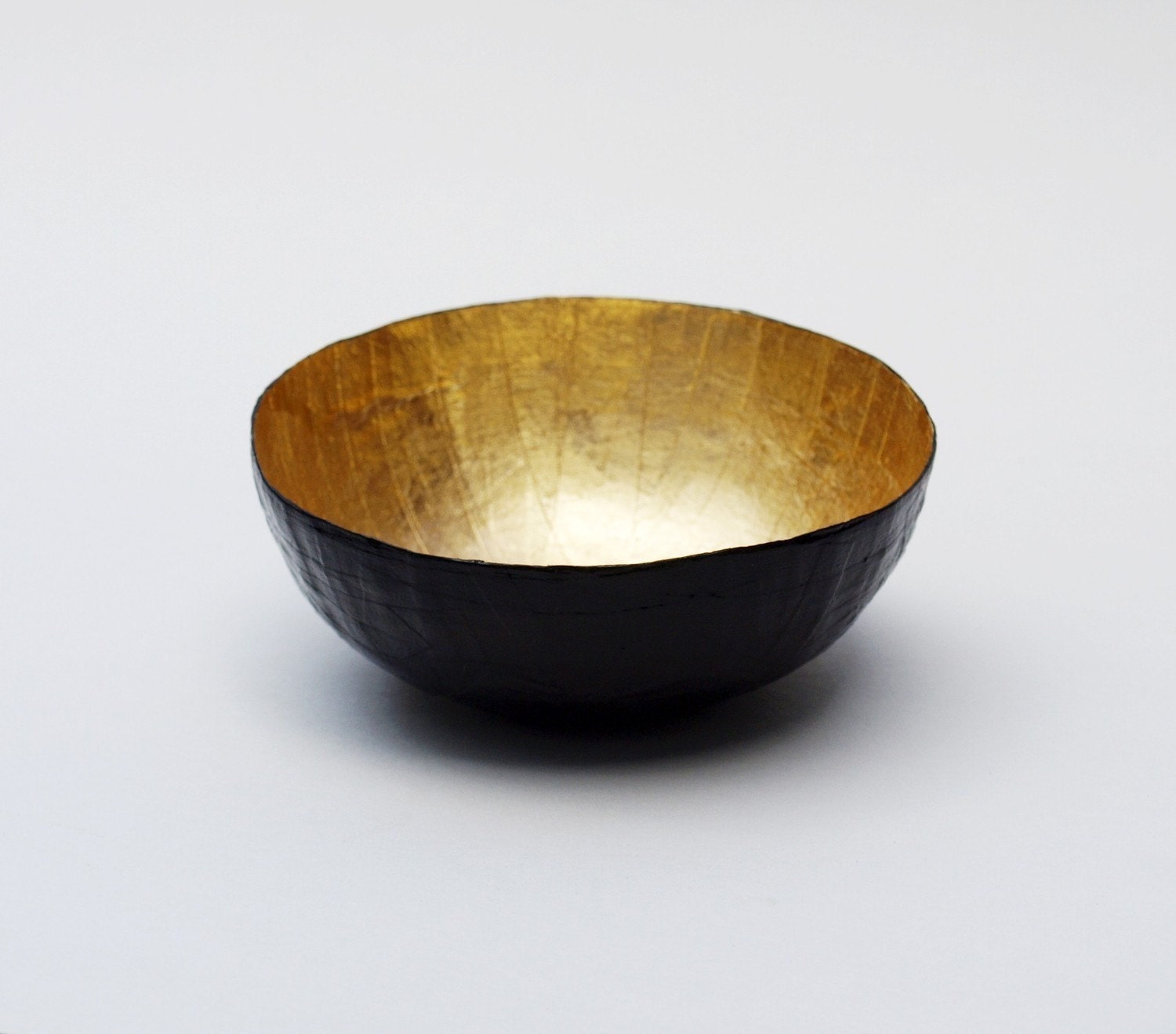 Paper Mache Bowl in Black and Gold - The Mini - Made to order