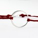 Sterling Silver Circle Bracelet in Red Irish Linen