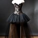 Custom Size Black and Gold lace and tulle Burlesque Corset Dress