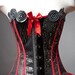 Size Medium sequin red and black burlesque corset prom dress ready to ship