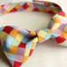 Colorful Rainbow Squares Little boy toddler BOW TIE