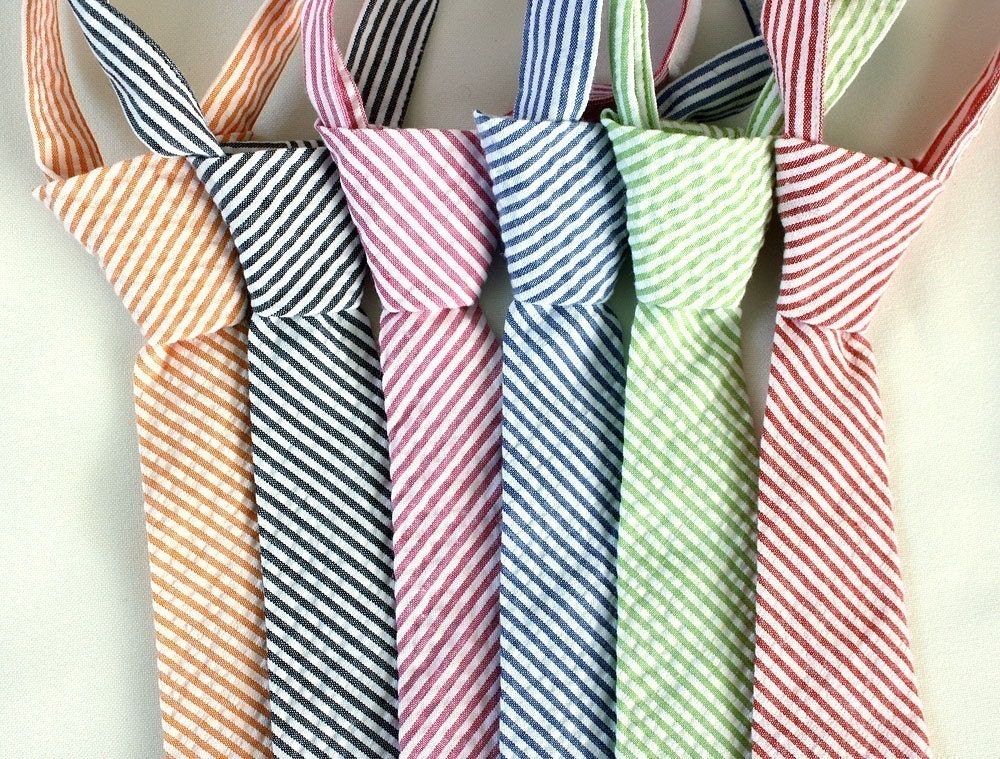 Seersucker Neckties for boys - pick your favorite color