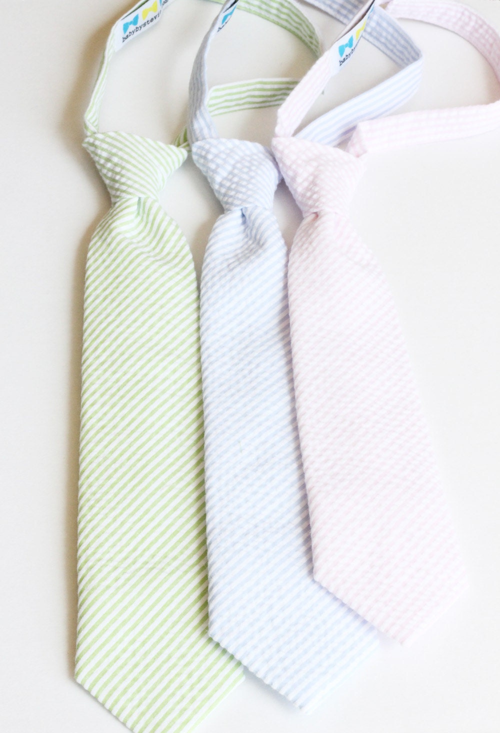 Seersucker Neckties for boys - pick your favorite color