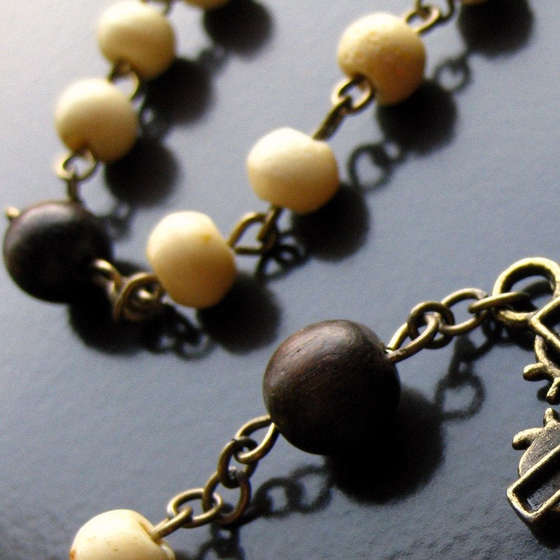 Wooden Rosary: . Holy Rosary Handmade with Wood and Bone - Sacred Vow. Handmade Rosaries by Gilliauna