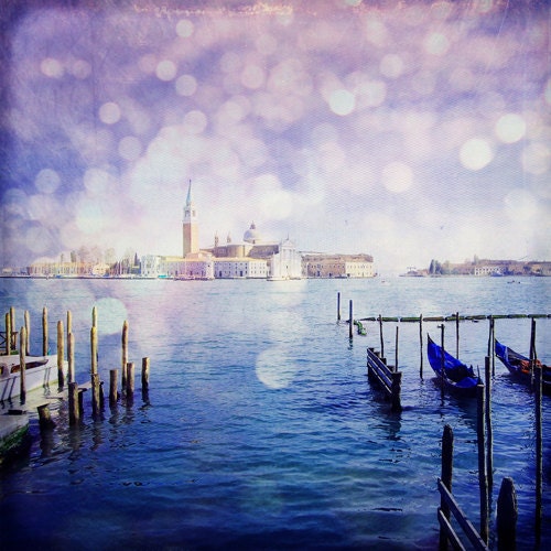 Into Bokeh Fog 5x5 (13x13cm) Fine Art Travel Photography - Europe. Italy.Venice. home decor. wall decor. wedding gift. unisex. unique