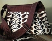 Kenyan Tea Leaves Hobo Pleated  Bag including Matching Key Fob