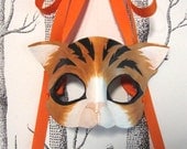 Cat Leather Mask, Child Size - Made to Order ECO-FRIENDLY