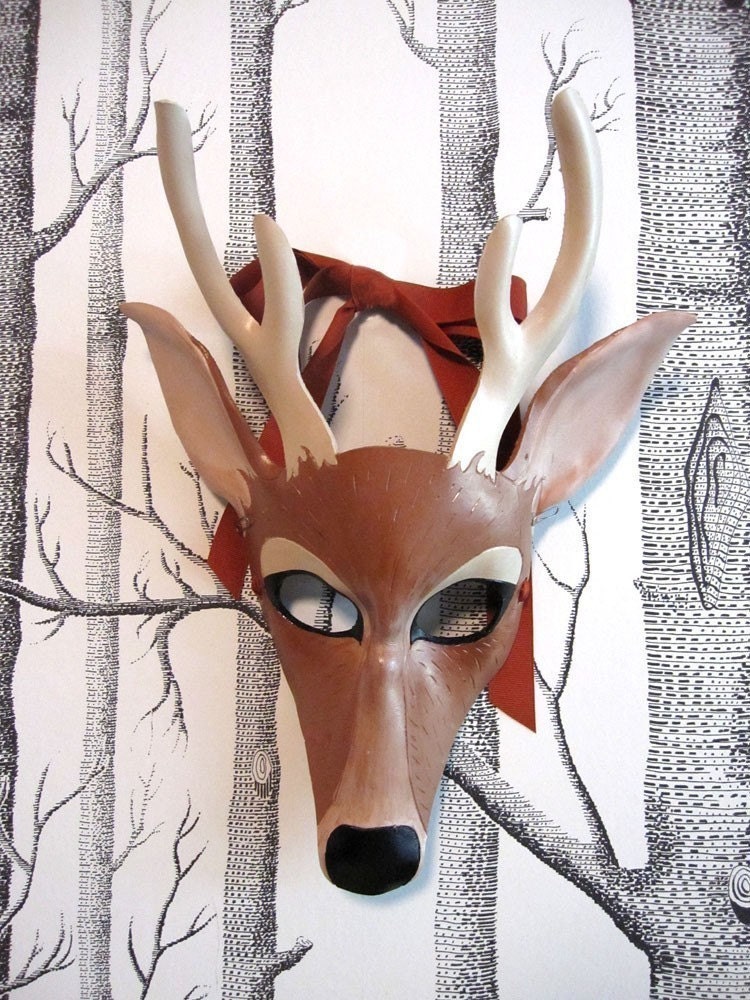 Buck Leather Mask, Adult Size - Made to Order ECO-FRIENDLY