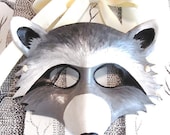 Raccoon Leather Mask, Child Size - Made to Order ECO-FRIENDLY