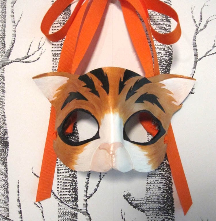 Cat Leather Mask, Child Size - Made to Order ECO-FRIENDLY