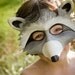 Raccoon Leather Mask, Child Size - Made to Order ECO-FRIENDLY