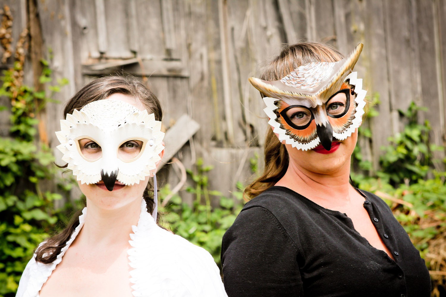 Snowy Owl Leather Mask - Adult Size Made to Order ECO-FRIENDLY