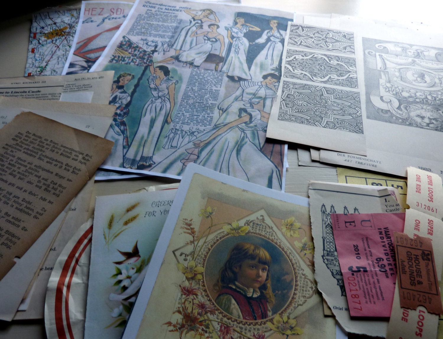 Paper Ephemera Bundle For Collage, Mixed Media or Altered Art Projects