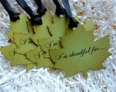 I'm Thankful For.... Holiday Luxury Maple Leaf Gift Tags Labels Set of Five