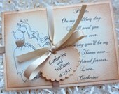 Will You Be My Maid Of Honor Luxury Keepsake Card Glittered Dress Vintage Style Personalized - NEW in CHAMPAGNE BLUSH