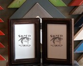 Two 4x6 PORTRAIT or LANDSCAPE Orientation Picture Frames in Double Cove Style Hinged Together in Color of Your Choice