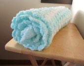 Baby Blanket-Tiffany blue and white