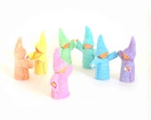 Pastel christmas elf wood and wool. Waldorf Children Toy, home Decoration, party favors
