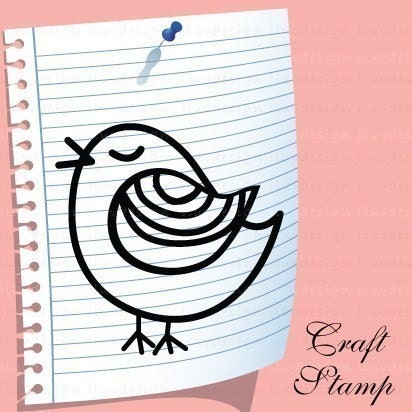Rubber Stamp - Cutie Birdie Mini Craft Stamp C1114
