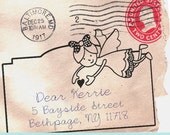 Personalized Rubber  Stamp (Send letter with love). Custom Address Rubber Stamp, Wedding Rsvp, Thank You, Christmas Gifts for Kids (2259)