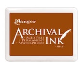 Fabric Ink Pad - Archival Jumbo Ink Pad (Sepia Color) By Ranger. Permanent Fabric Ink Pad. Good on Fabric and Muslin Bags