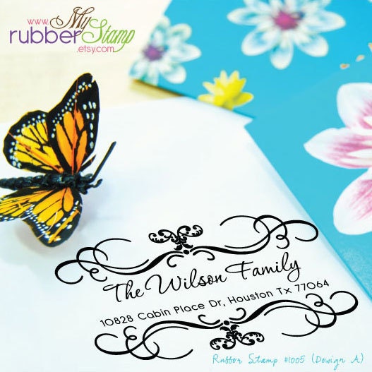 Return Address Stamp: Personalized Wedding Stamp, Save the date, Phrases, Verses, Thank you, Couple & Teacher Stamp (1005)