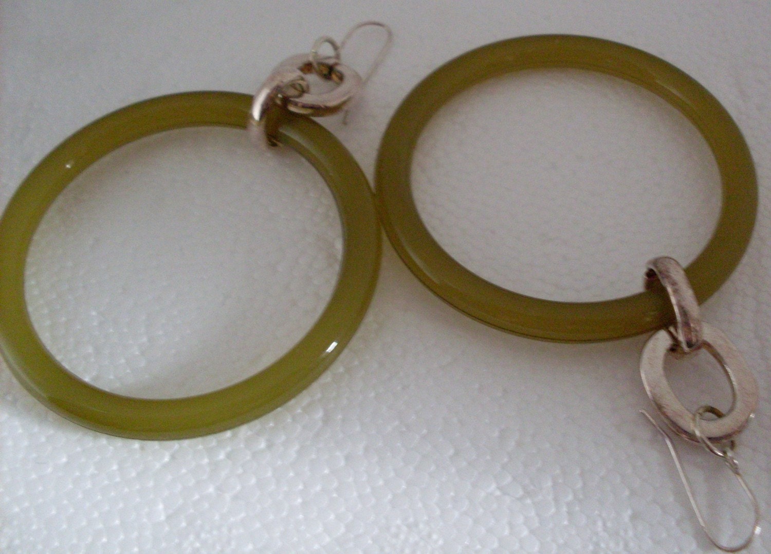 Funky Cool Lime Mod Retro Hoop Earrings For Fun