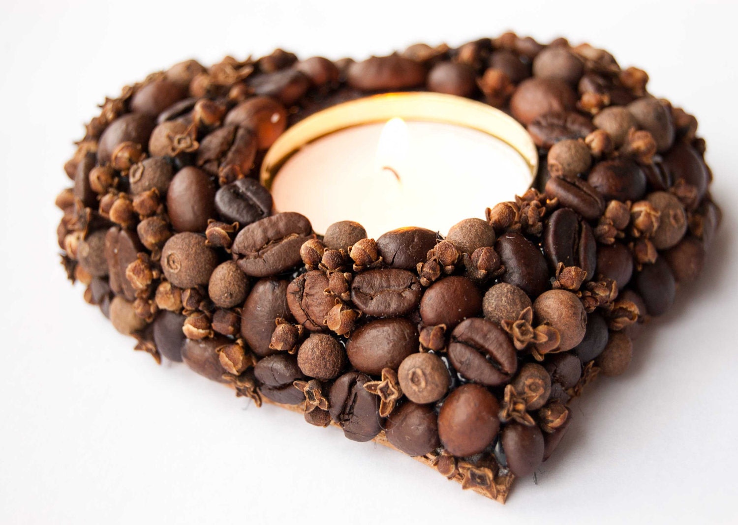 Candle holder -Wedding candle holder- Scented heart coffee beans pepper - Mother day gift